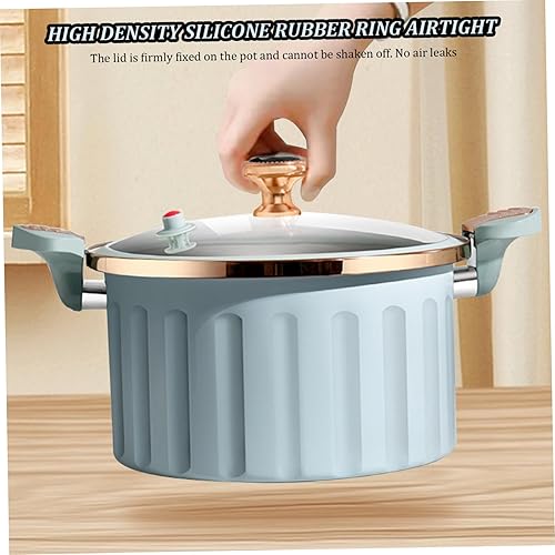 Miniatura 2 de Micro olla a presión Revestimiento de esmalte antiadherente 8L Push Pull Lock Presión Pot con tapa Sello de silicona Válvula a prueba de derrames