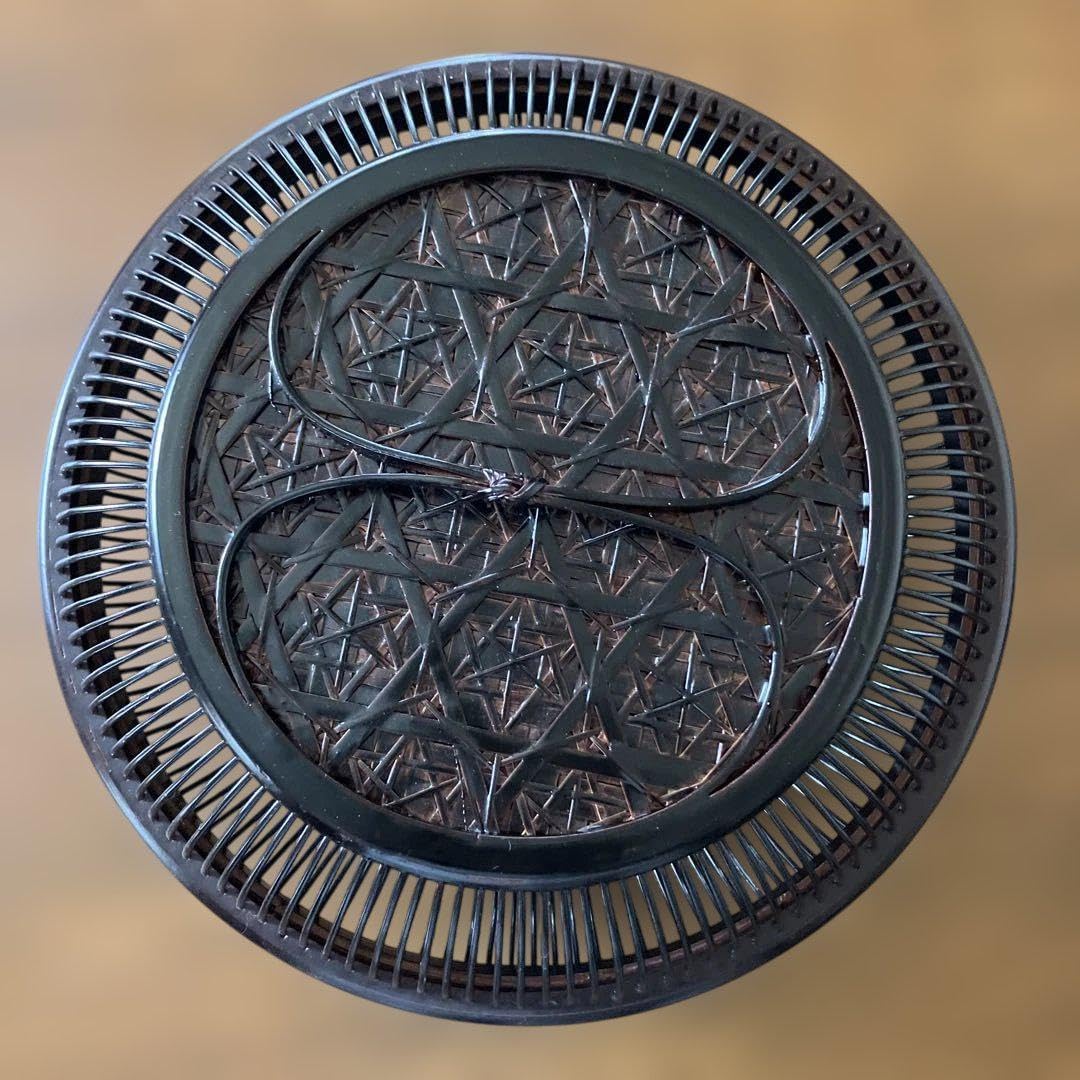 漆塗り 天然竹 編籠 菓子器 喰籠 菓子入れ 盛器 盛器 藍胎 細編 菓子器