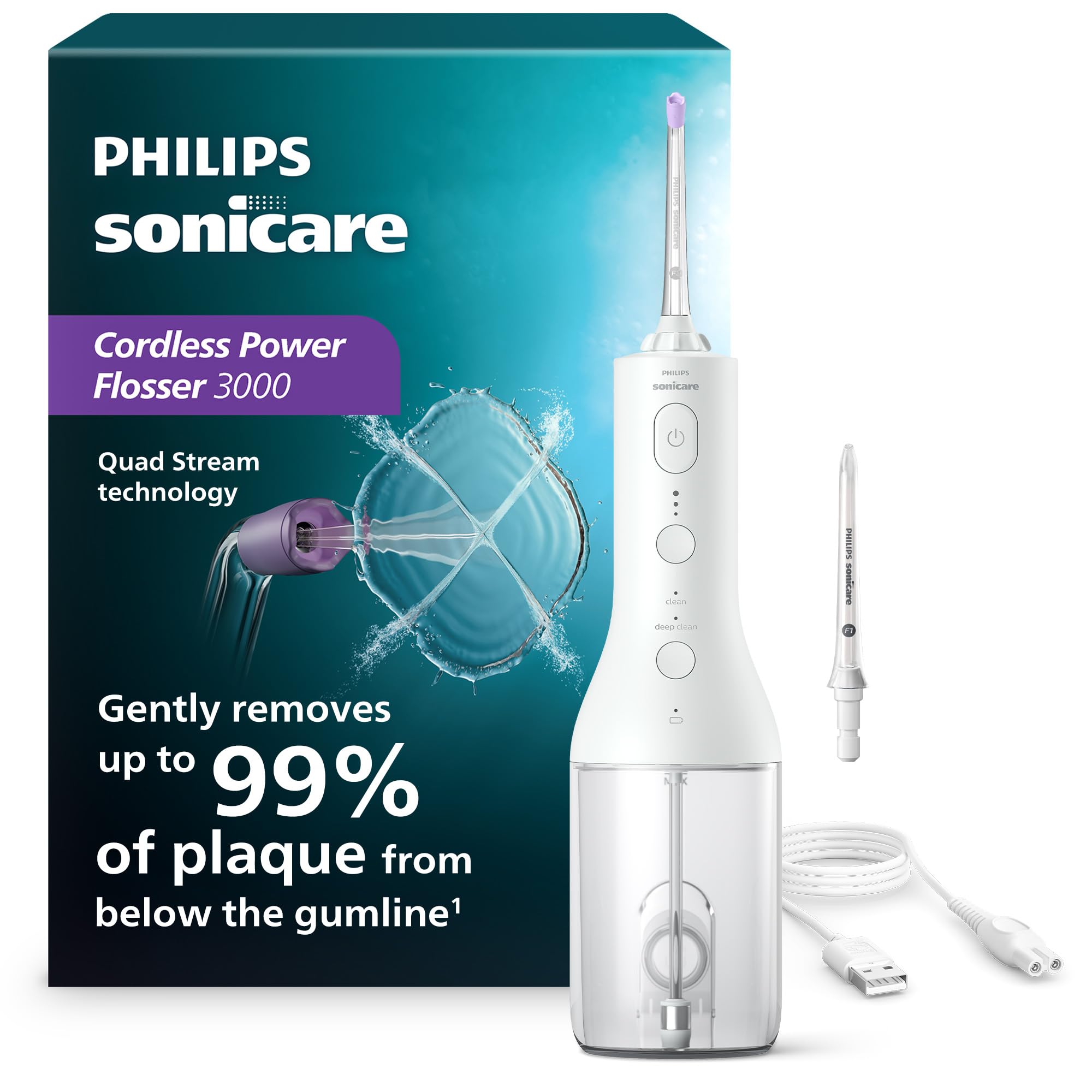 Photo 1 of Philips Sonicare Cordless Power Flosser 3000, White