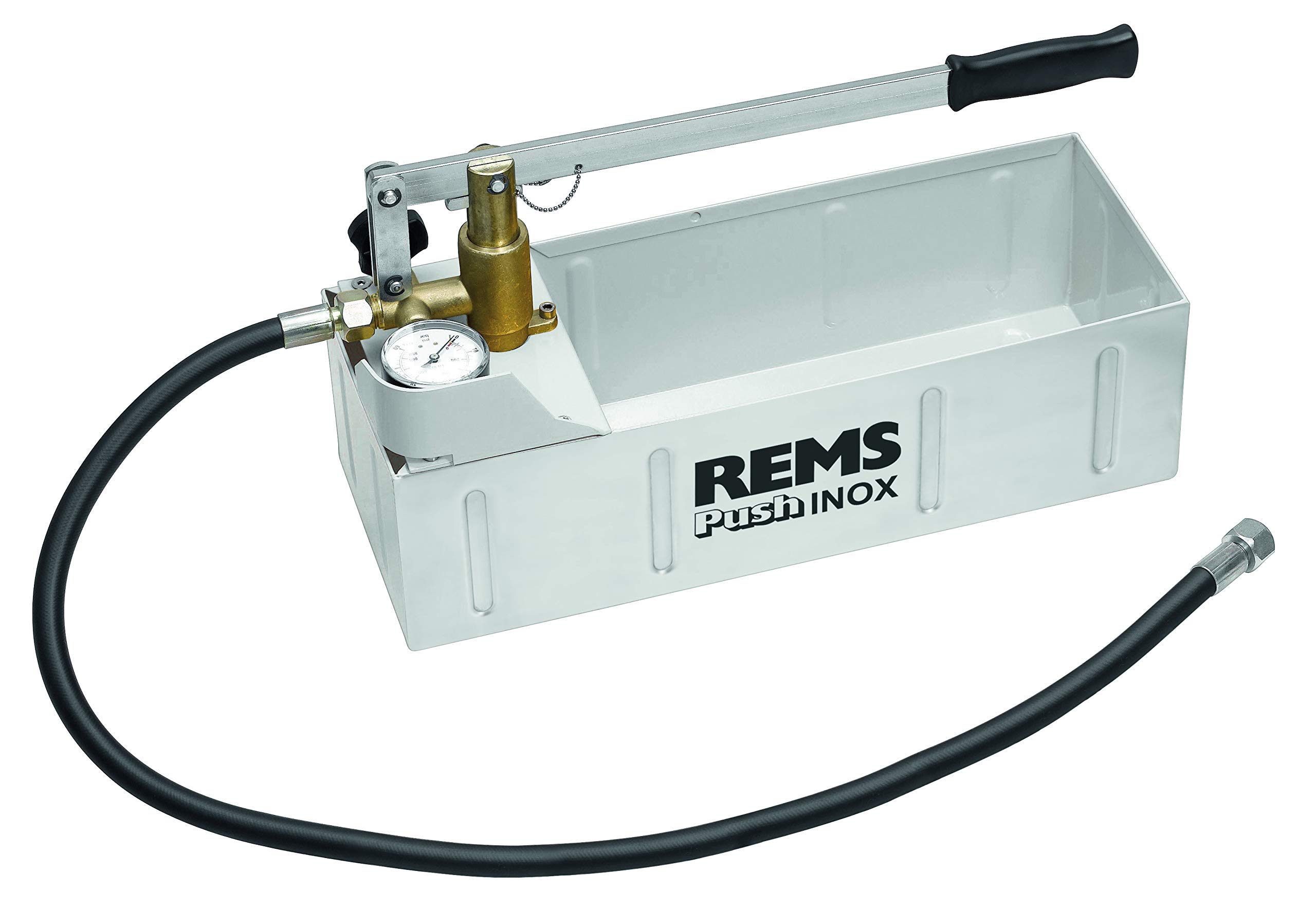 Rems Push Inox (Hand-Druckprüfpumpe mit Manometer, für die Druck- und Sicherheitsprüfung, aus nichtrostendem Stahl) 115001 R