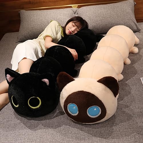 Miniatura 2 de liyang Almohada larga de peluche con cuerpo de animal, juguetes de peluche de gato, oruga, animal suave, divertido cojín de cama para niños regalo