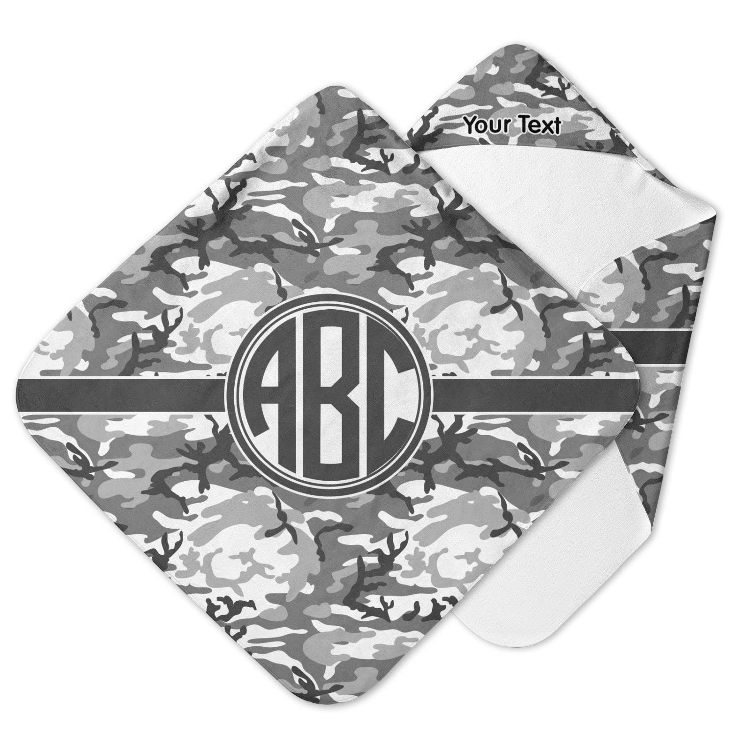YouCustomizeIt Personalized Camo Hooded Baby Towel