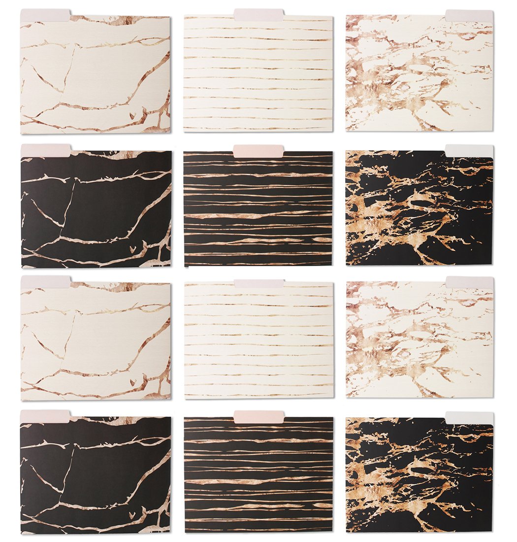 Buy File Folders 12Pack Decorative File Folders, Rose Gold Marble