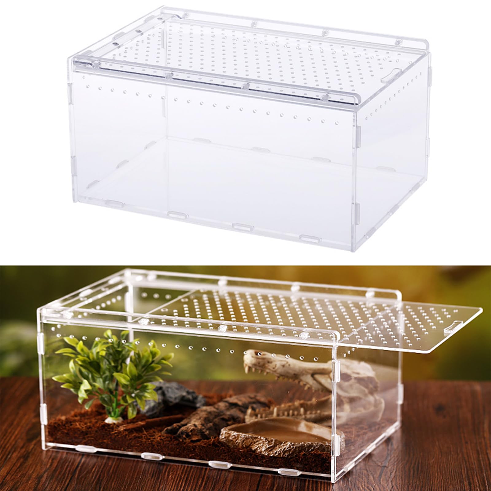 Amazon | 爬虫類 ケージ 爬虫類ケージ 飼育容器， 磁気吸引スライド  