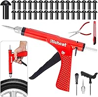 Vista 1 de Richcat Kit de reparación de pinchazos de neumáticos sin cámara con tapón de seta, repara pinchazos y neumáticos planos para motocicletas