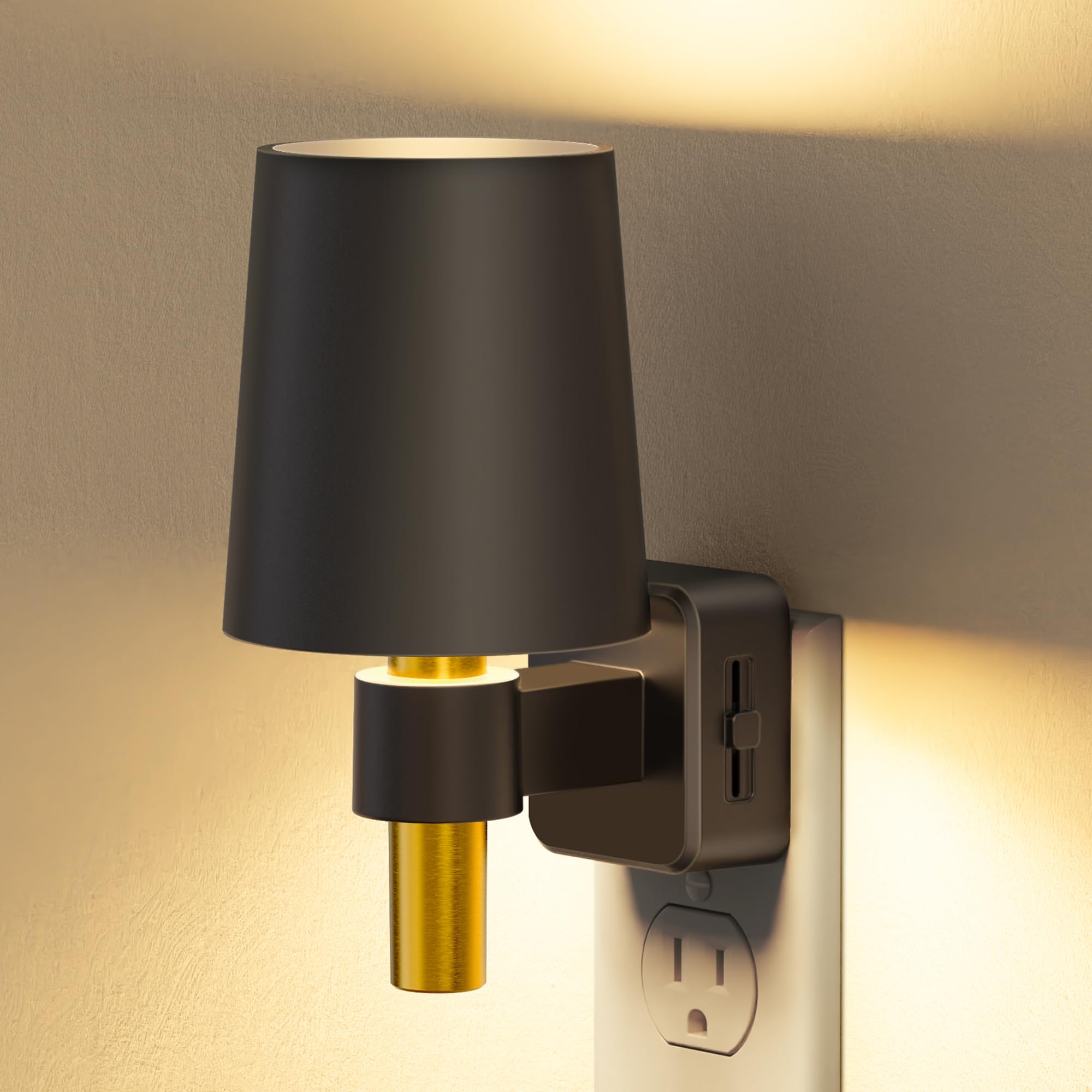 Briignite Night Light Dimmable Night Lights Plug into Wall Dusk to Dawn Sensor Soft White 3000K 0-100LM Plug