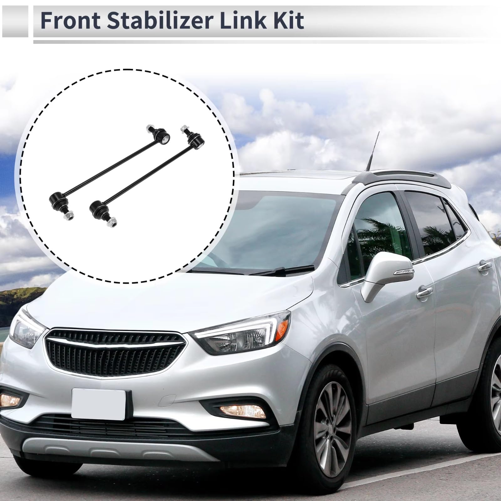 2 Piezas de bieletas de Barra estabilizadora Delantera K750682/K750683 compatibles con Buick Encore 2013 2014 2015 2016 2017 2018 2019