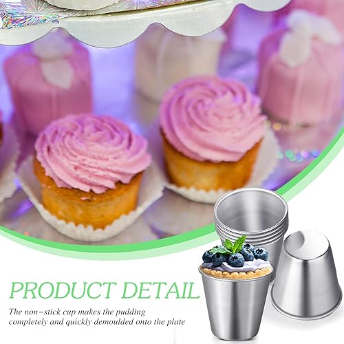 Miniatura 6 de 10 moldes individuales para tartas de huevo, moldes para pudín, tazas de mini moldes de chocolate fundido de acero al carbono, para cupcakes,
