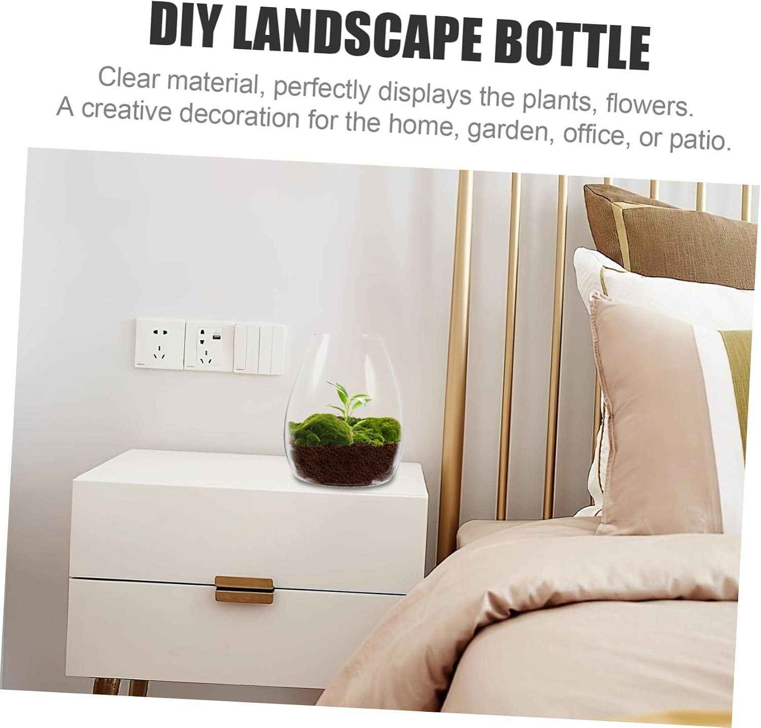 Ciieeo Glass Micro Landscape Planter Bottle Plant Terrariums DIY Eco Bottle Hydroponic Vase Plant Holder for Home Office Decor