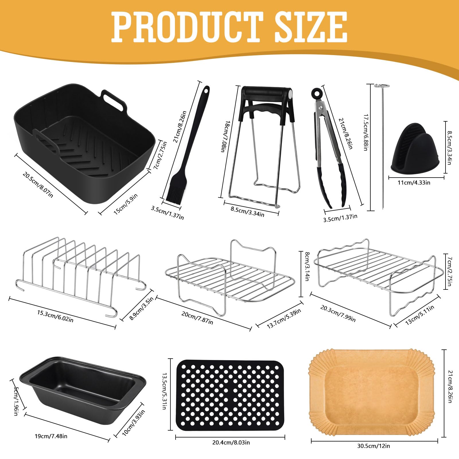 Akcesoria do frytkownicy na gorące powietrze do Airfryer AF400EU AF451EU AF300EU, seria Dual Basket, forma silikonowa do frytkownicy na gorące powietrze, akcesoria, ruszt do grilla, szczypce do