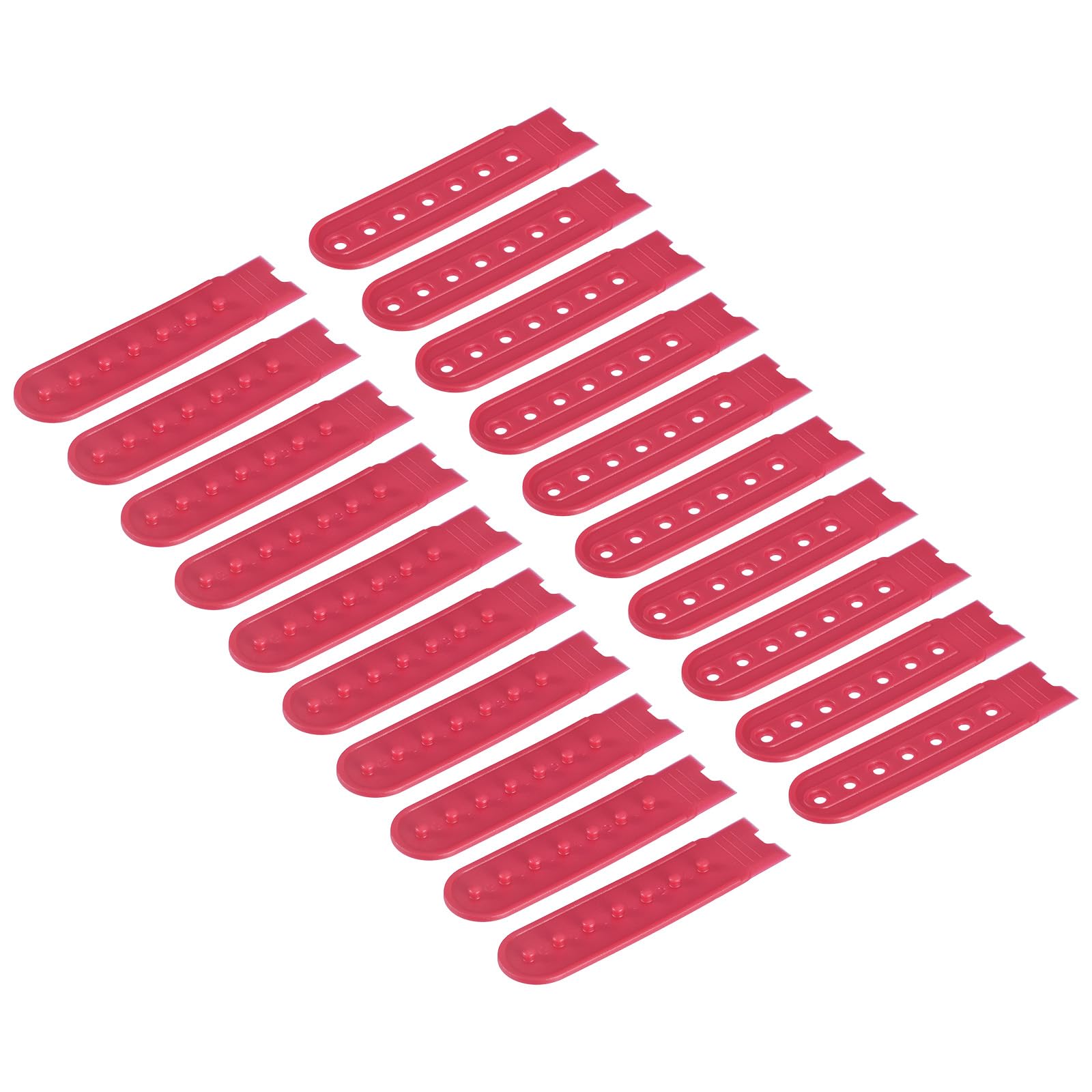 sourcing map 20 Pairs Snapback Strap Cover, 7 Holes Plastic Adjustable Hat Snap Buckle Replacement for Caps Repairing (Red)