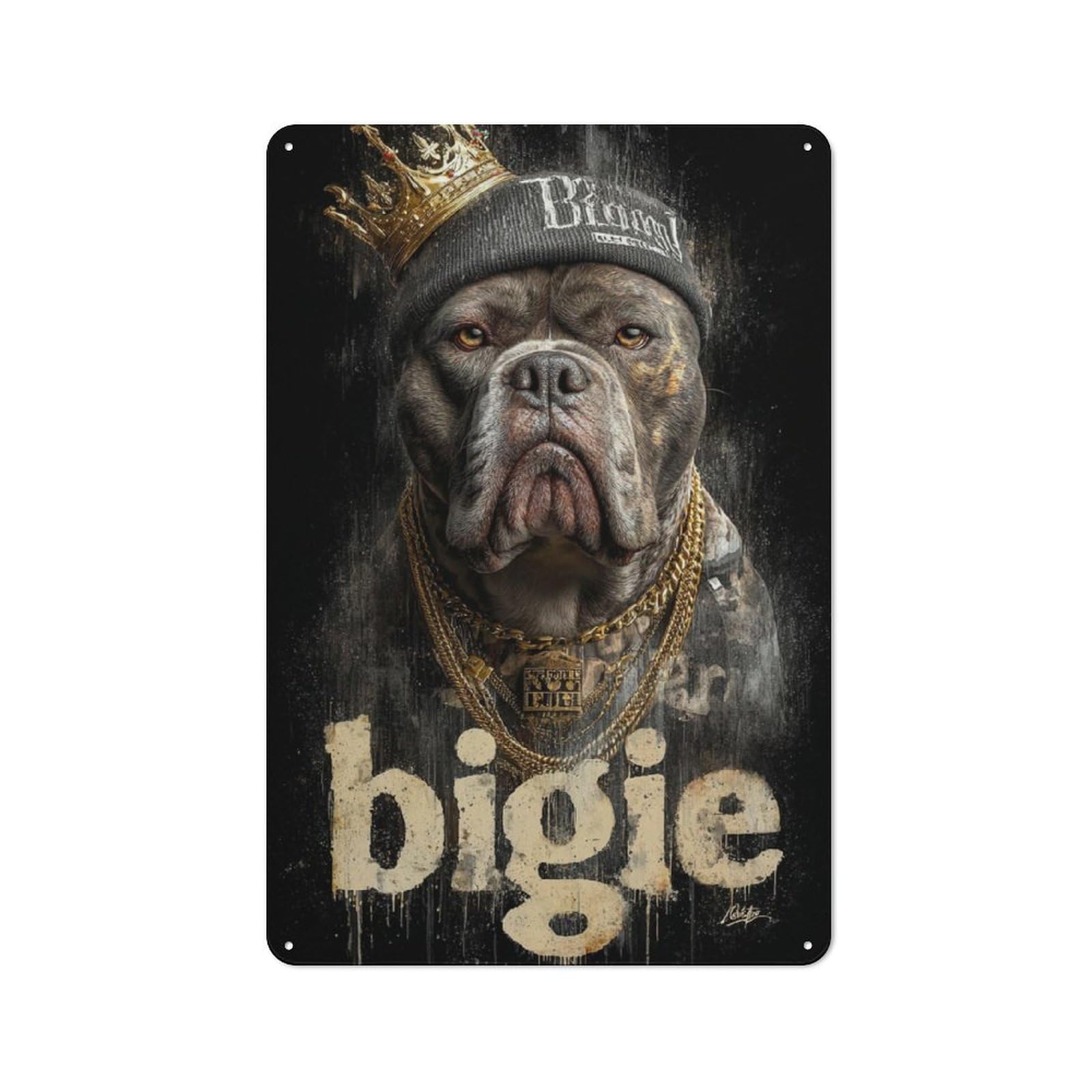 Junmoney King Of The Streets Tin Wall Plaque 30X20cm With For Kitchen Or Home Bar, Metal Sign Decor For Dining Areas And Home Bars