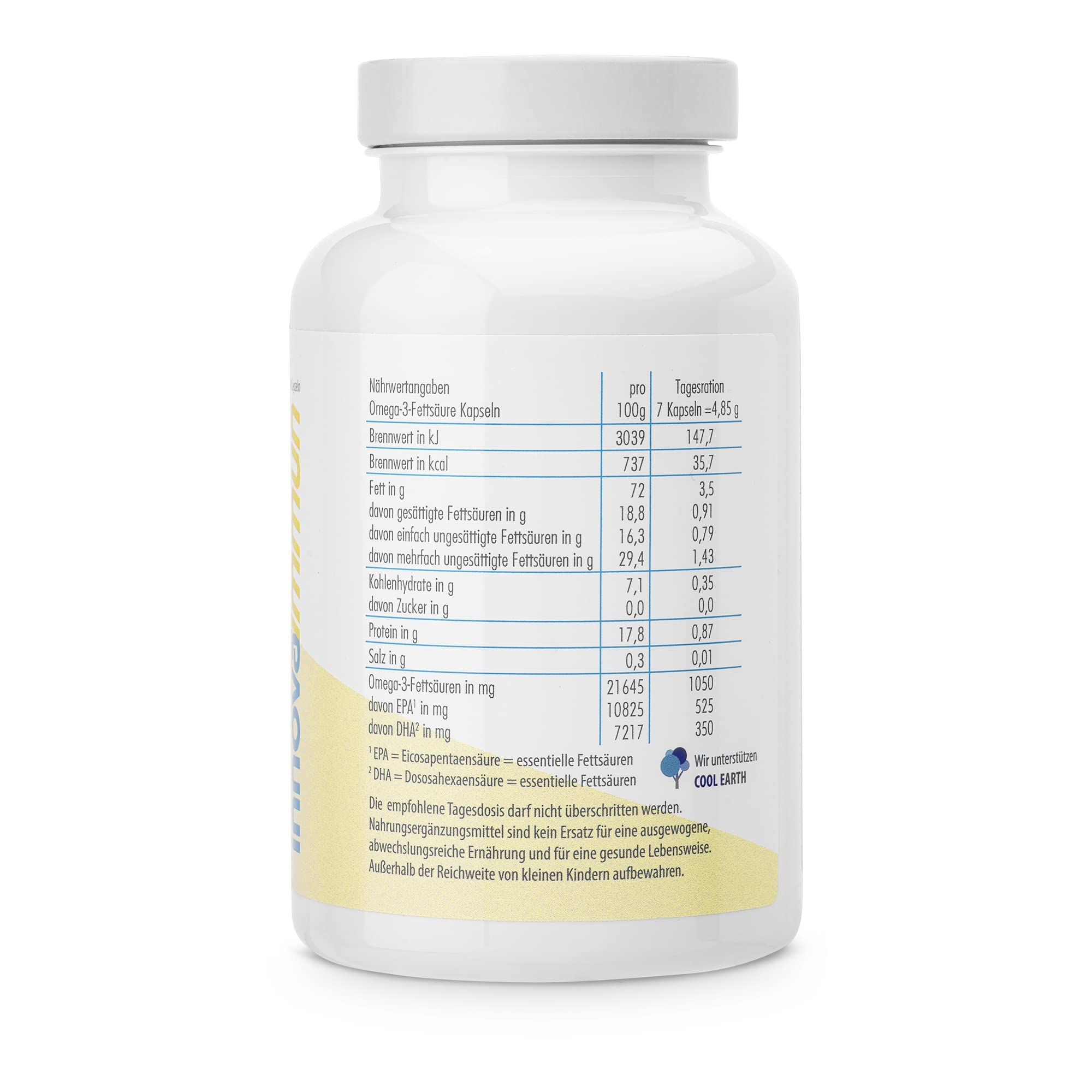 innova immun® Omega 3 Fischölkapseln | entwickelt von der medizinischen Enzymforschungsgesellschaft | Ohne Fischgeschmack und Fischgeruch