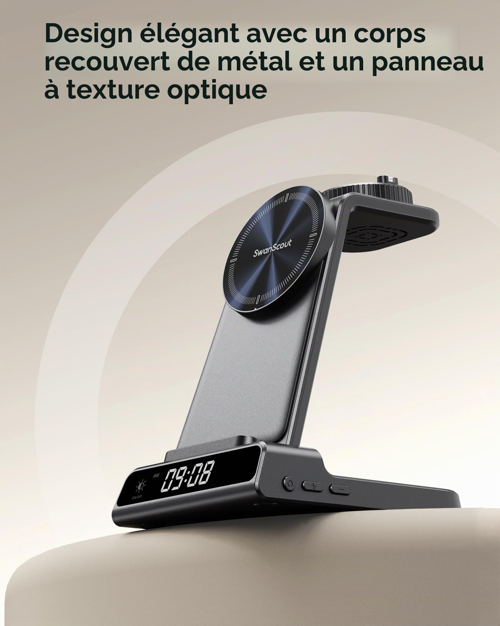 Chargeur pour Garmin Watch, Chargeur Induction Magnétique pour iPhone 17 16 15 14, Station de Charge 3 en 1 pour Garmin Fenix, Venu, Forerunner, Vivoactive, Instinct, AirPods Pro 3/4 (Not Adapter)