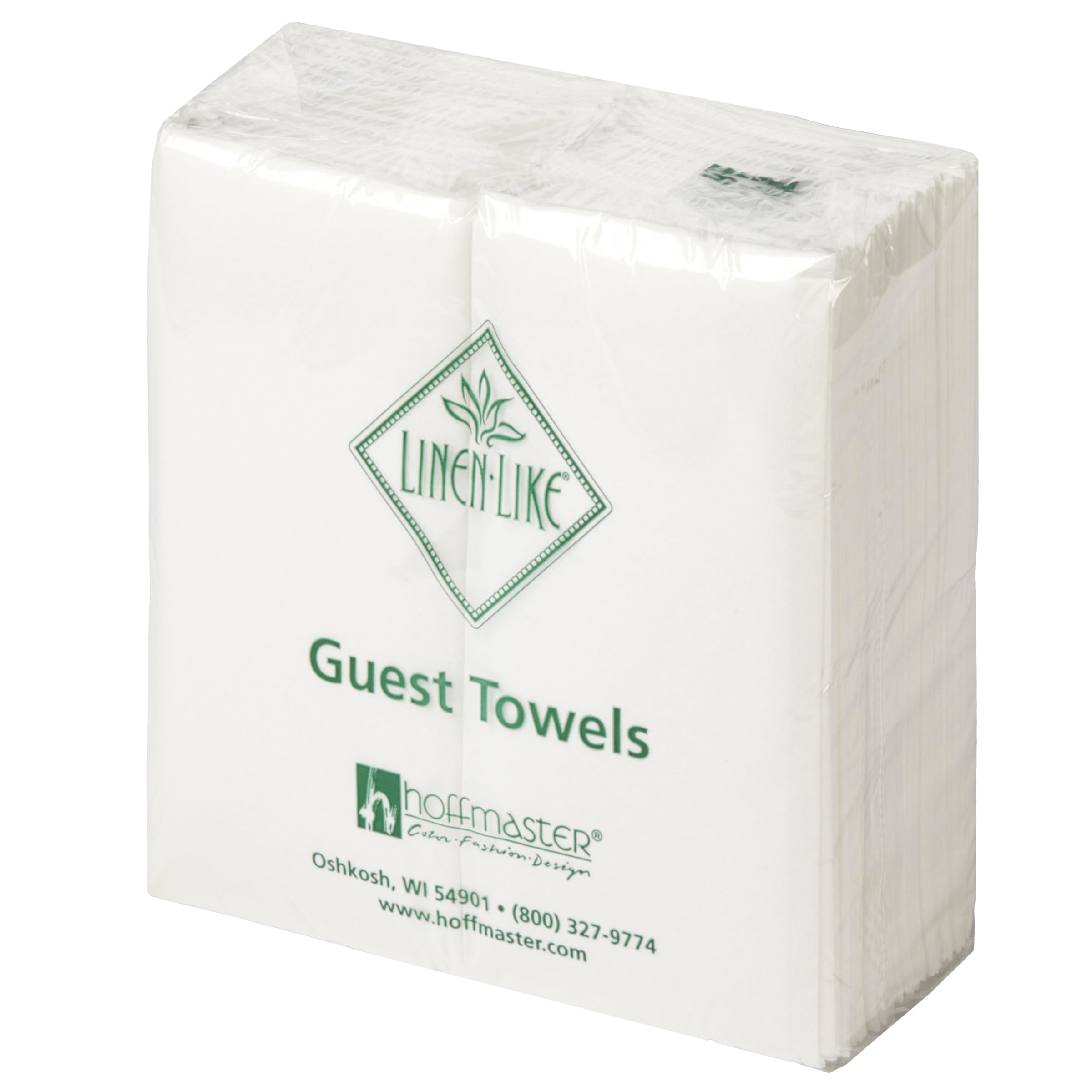 Hoffmaster 856499 linen-like toalla de invitados, pliegue 1/6, 12 "X 17 cm de largo, color blanco (5 paquetes de 100)