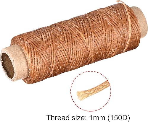 Miniatura 5 de HARFINGTON Kit de herramientas de costura a mano, incluye 8 colores de cable plano encerado, agujas de coser, punzones de costura, dedal