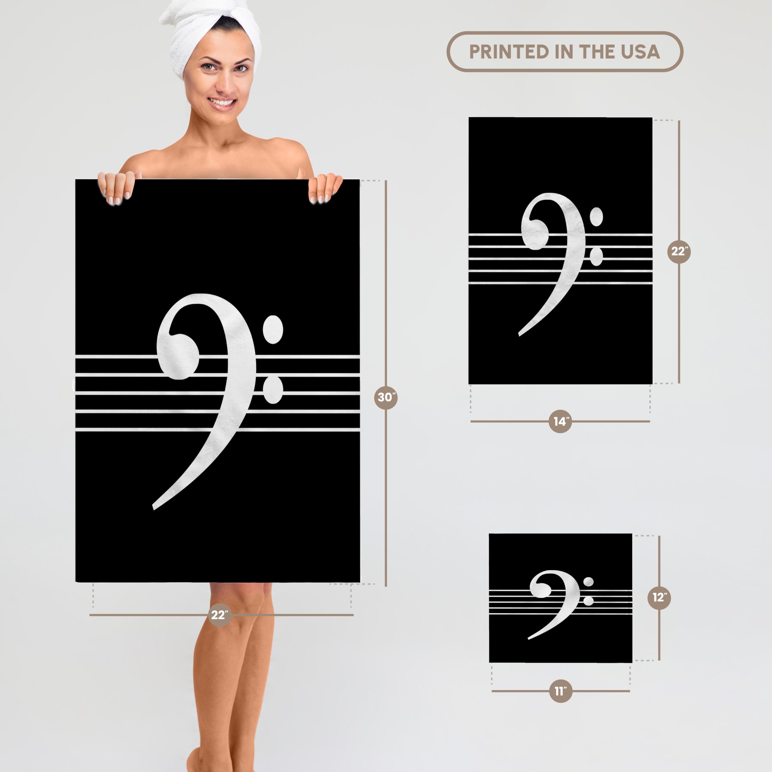 Amazon.com: 3dRose Black Bass Clef F-Clef on Musical Staves Staff