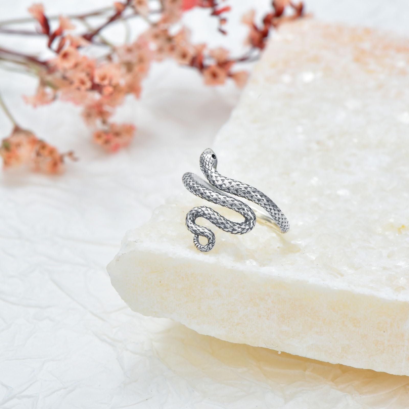 VONALA Anello a serpente da donna, in argento Sterling 925, regolabile, regalo per donne, amici, famiglia