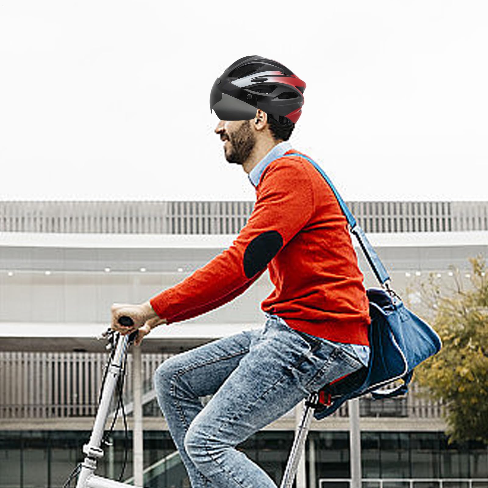 Kaski rowerowe,Kaski rowerowe dla dorosłych, z ładowanym tylnym światłem