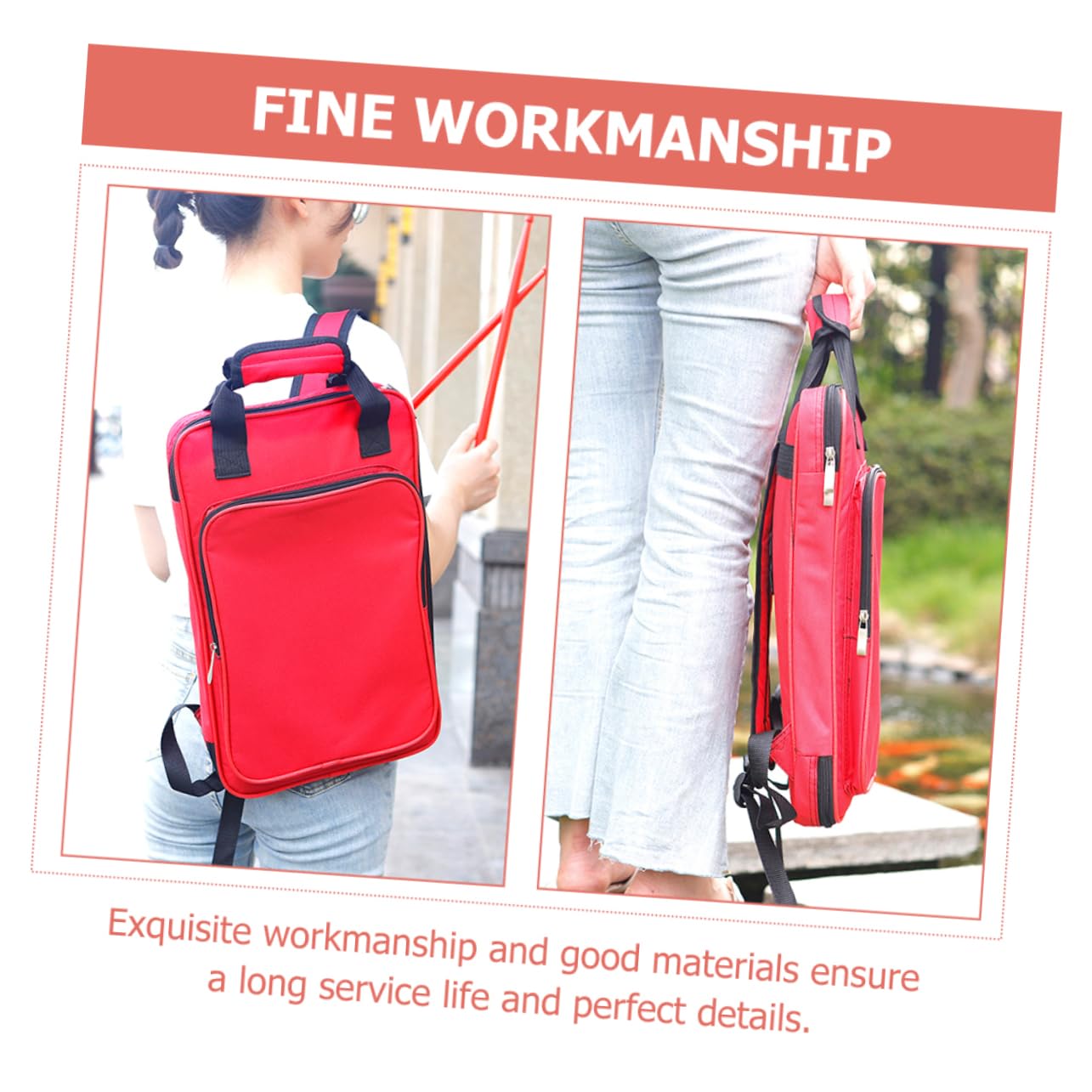 Vaguelly Borsa per Bacchette di Batteria Custodia Porta Bacchette Accessorio per Batteria Design Semplice di Piccole Dimensioni e Leggero Facile da Trasportare