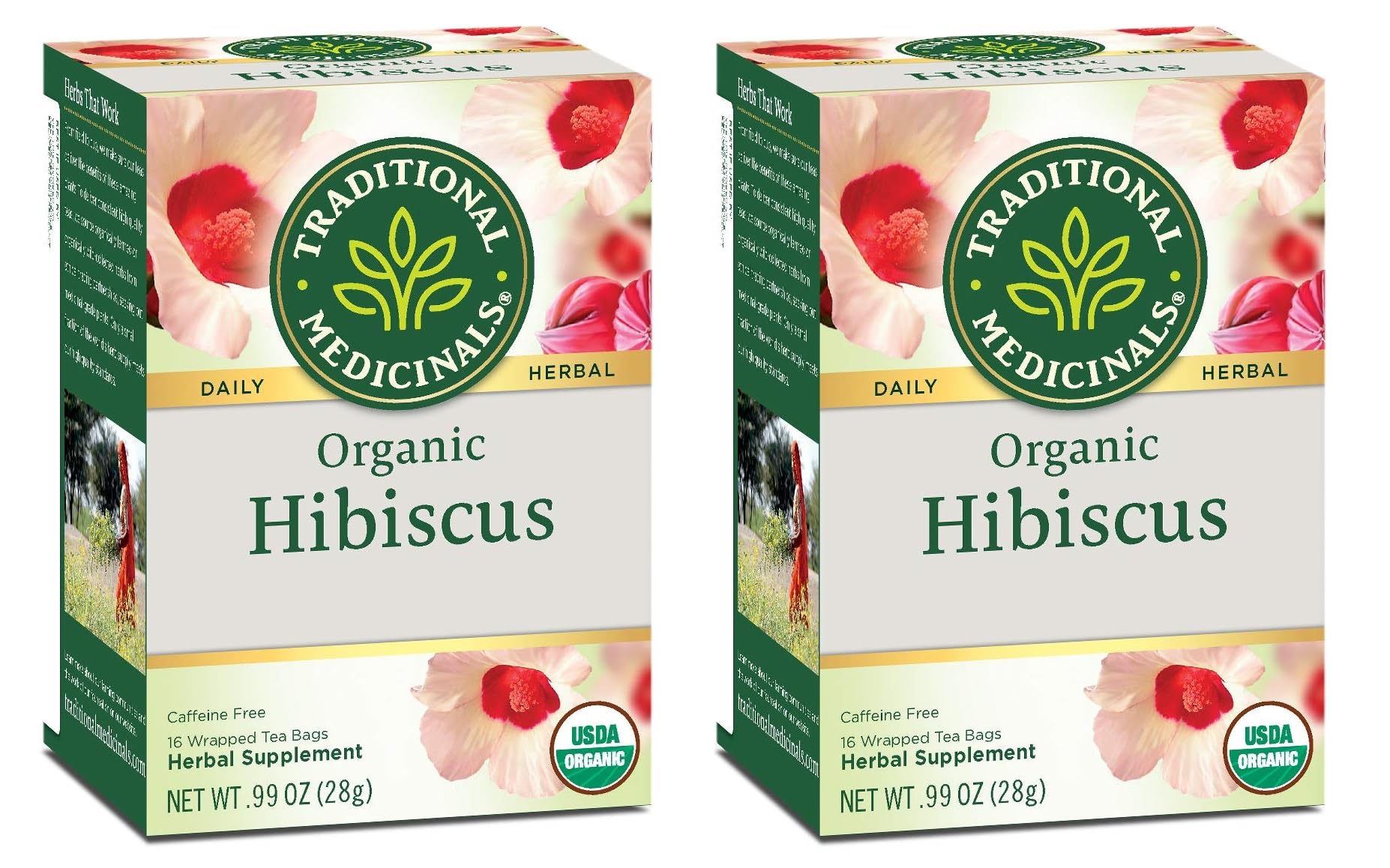 Traditional Medicinals Tea, Organic Hibiscus, Supports Your Cardiovascular System, 16 Tea Bags (Pack of 2)