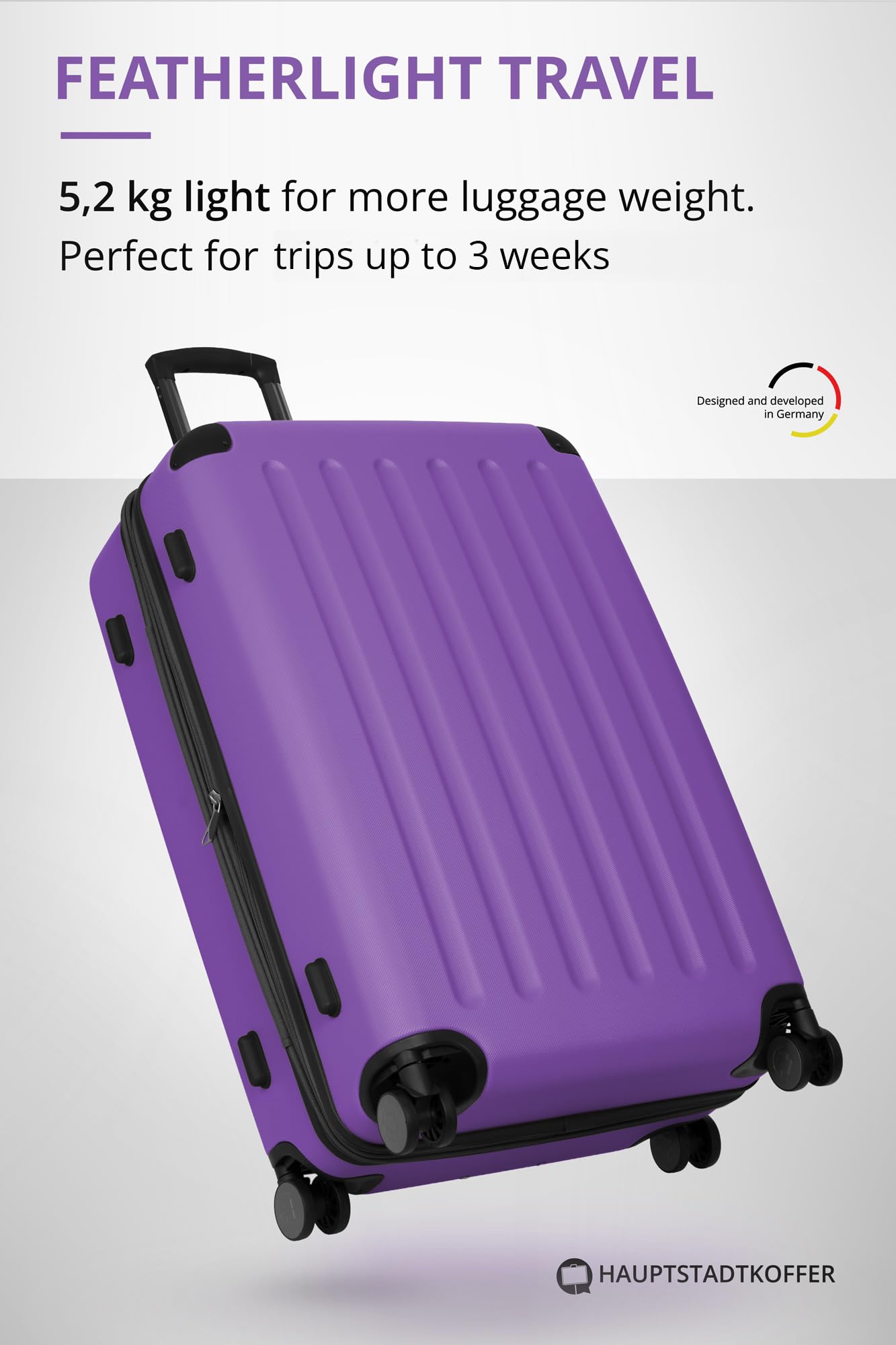 HAUPTSTADTKOFFER - Spree - Maleta rígida, Trolley expandible, Equipaje de Viaje, 4 Ruedas Dobles, TSA, 65 cm, 74 litros, Champán — view 129