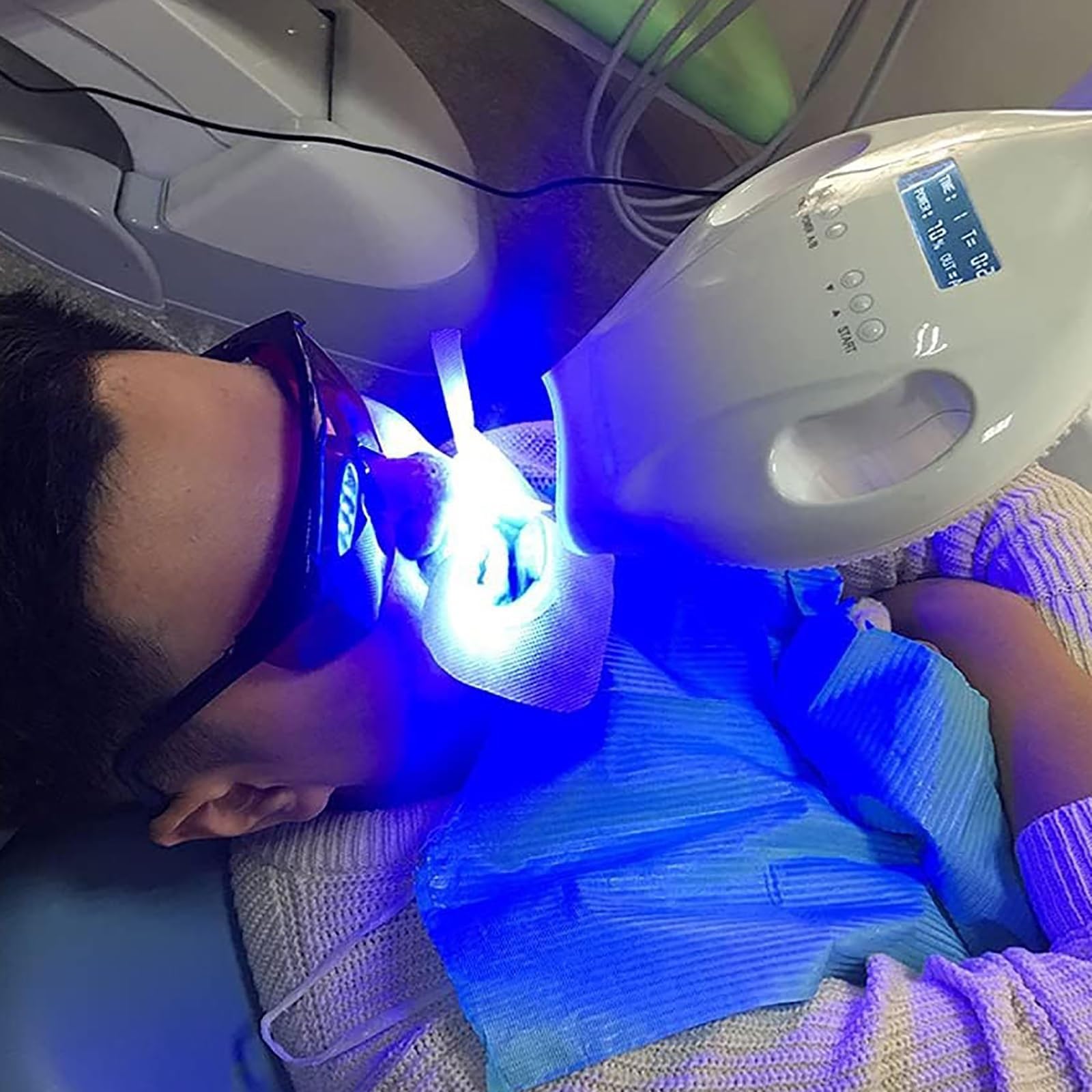 Máquina Profesional de blanqueamiento Dental, Dispositivo de Suelo de 3 Colores, 8 Luces LED Azul fría, Acelerador de blanqueamiento Dental móvil, para clínicas dentales y Salones de Belleza.