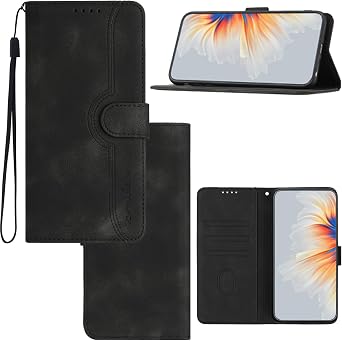 Generic Compatible with Xiaomi Mi A2 Mi 6X Case,Vintage PU Leather with Card Slots Holder,Compatible with Xiaomi Mi A2 Mi 6X Magnetic Closure Kickstand Flip Crashproof Cover Black