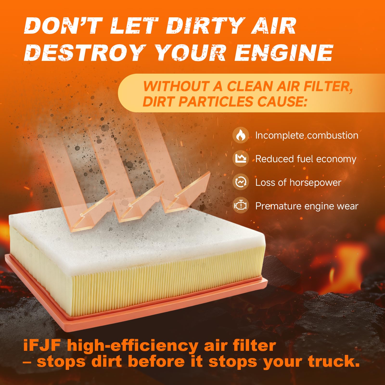 iFJF Filtro de aire de repuesto A3231C para motor diésel Duramax 6.6L V8 2017-2019 Chevy Silverado/GMC Sierra 2500HD 3500HD sustituye a 84262965