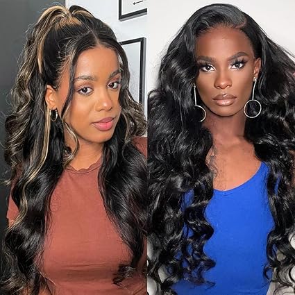 1b/27 Body Wave Lace Front Wigs Human Hair 24 Inch+13x6 Body Wave Lace Front Wigs 34 Inch