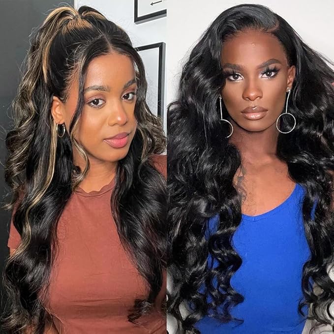 1b/27 Body Wave Lace Front Wigs Human Hair 24 Inch+13x6 Body Wave Lace Front Wigs 34 Inch