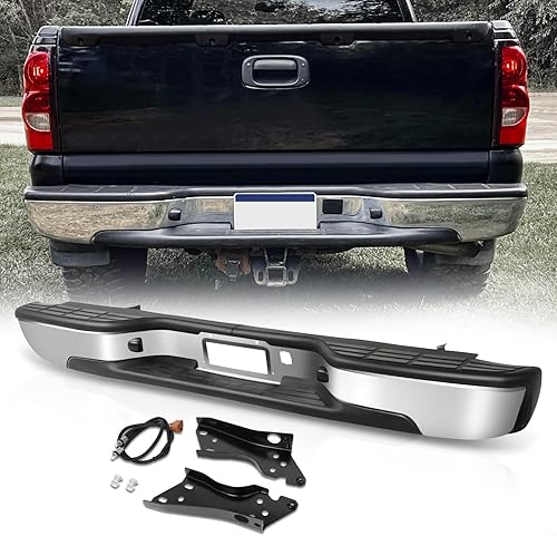 Auto Dynasty Conjunto de parachoques trasero compatible con Chevy Silverado GMC Sierra 1500 2500 2500 1999-2006, 2007 1500 Classic