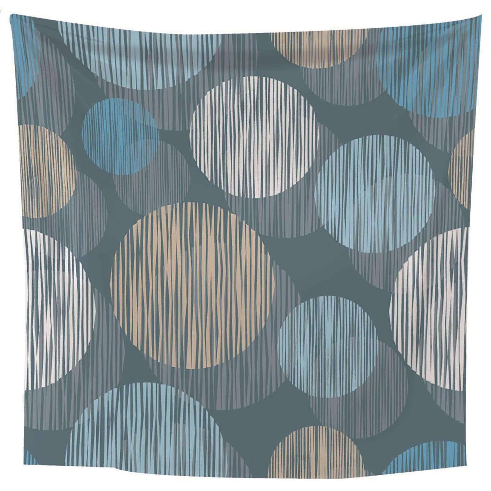 Tapisserie murale en toile haut de gamme motif arc déco bleu pour décoration chic