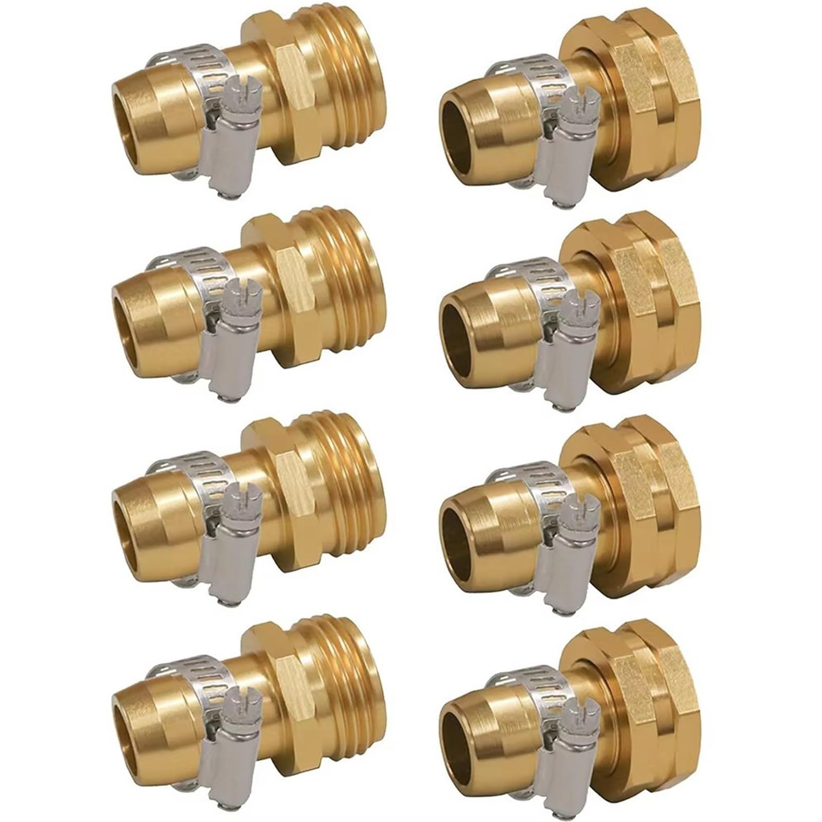 4 set di connettori for riparazione tubo da giardino con morsetti, adatti for raccordi for tubi da giardino da 3/4" o 5/8"