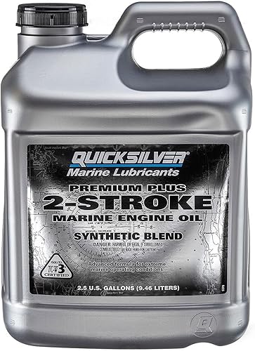 Quicksilver Premium Plus - Aceite de motor marino de mezcla sintética de 2 tiempos, 2.5 galones