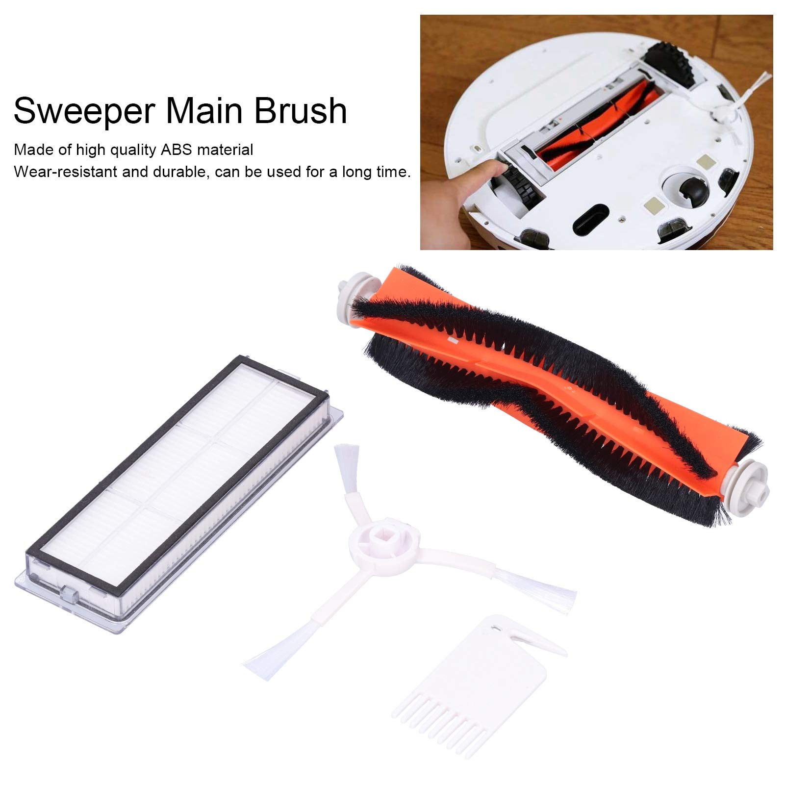 Zerodis Vacuum Cleaner Accessory Tools Main Brush Side Brush Filter Screen Brush Mop Set Replacement Kit Fit for Xiaomi 1C Sweeper Home Floor Tool