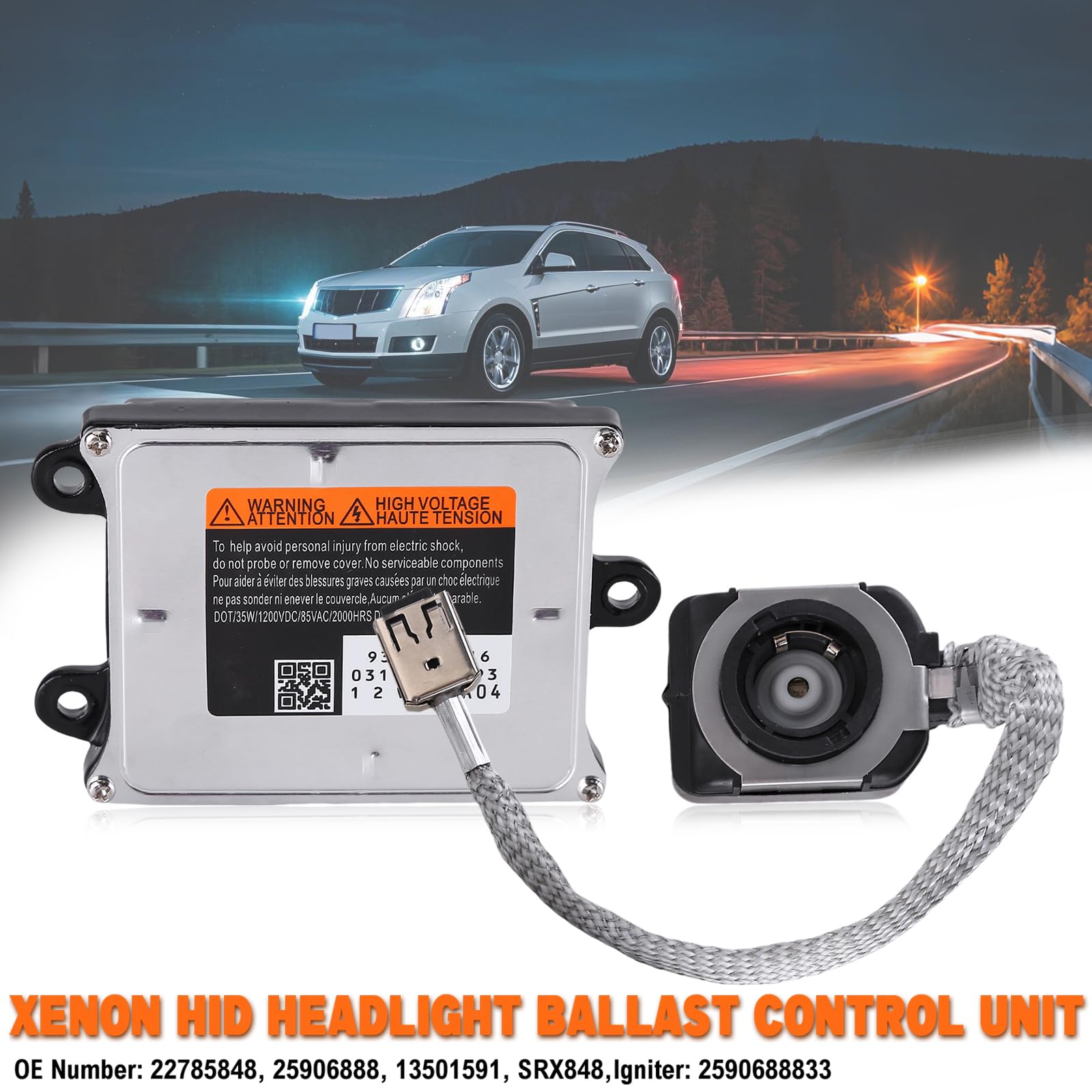 25906888 Xenon HID Headlight Ballast Control Unit with Igniter,Slakerbe 22785848 Xenon Headlight Ballast Control Unit Xenon Headlight Ballast Igniter Fit for Cadillac SRX 2010-2016