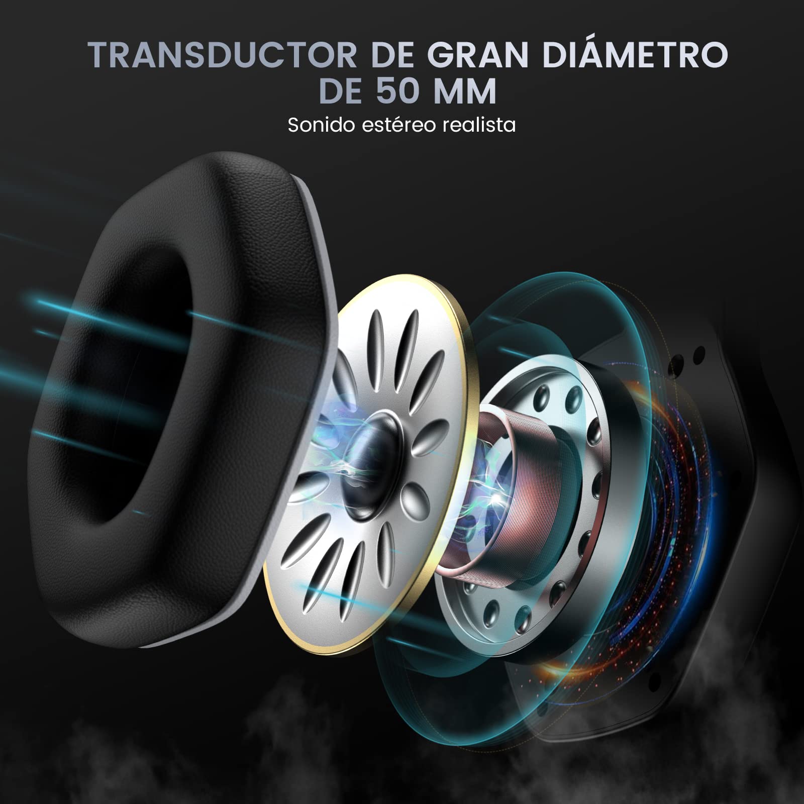 EKSA E1000 Cascos Gaming USB para PC, Over Ear Auriculares Gaming con Cable, Micrófono con Cancelación de Ruido, Sonido Envolvente 7.1, Luz RGB para Consola PS4 / PS5,Laptop