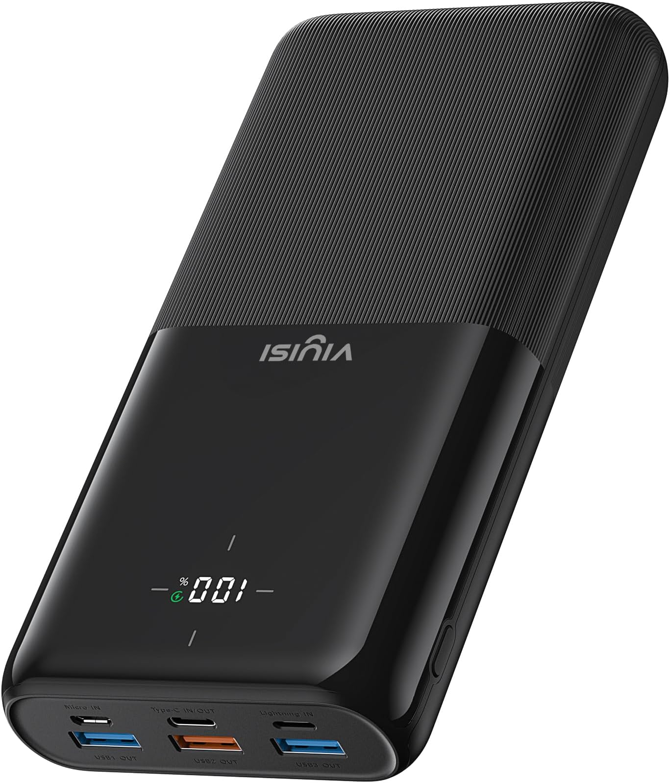 VIYISI Power Bank 30000 mAh 22.5W Fast Charging Battery Pack USB C Portable Charger with 4 Outputs & 3 Inputs for Samsung iPhone iPad Android Phones-Black