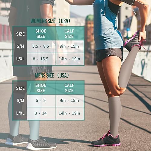 Miniatura 137 de Paquete de 3 pares de calcetines de compresión médica para mejorar la circulación de mujeres y hombres, para correr, hacer deporte y amamantar