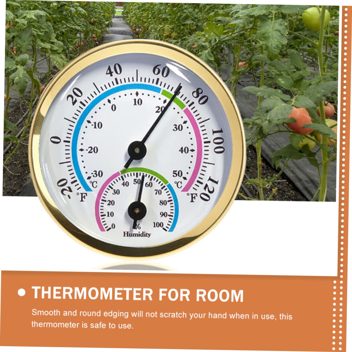 YARNOW 4pezzi Termometro Igrometro Multifunzionale Da Parete Per Casa e Giardino Misuratore Di Temperatura e Umidità Con Numeri Di Grandi Facile Lettura e Installazione Senza Batteria