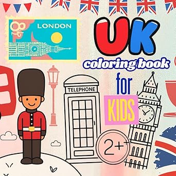 UK Easy Coloring Book coloring book for kids and adults — Discover the UK Through Art