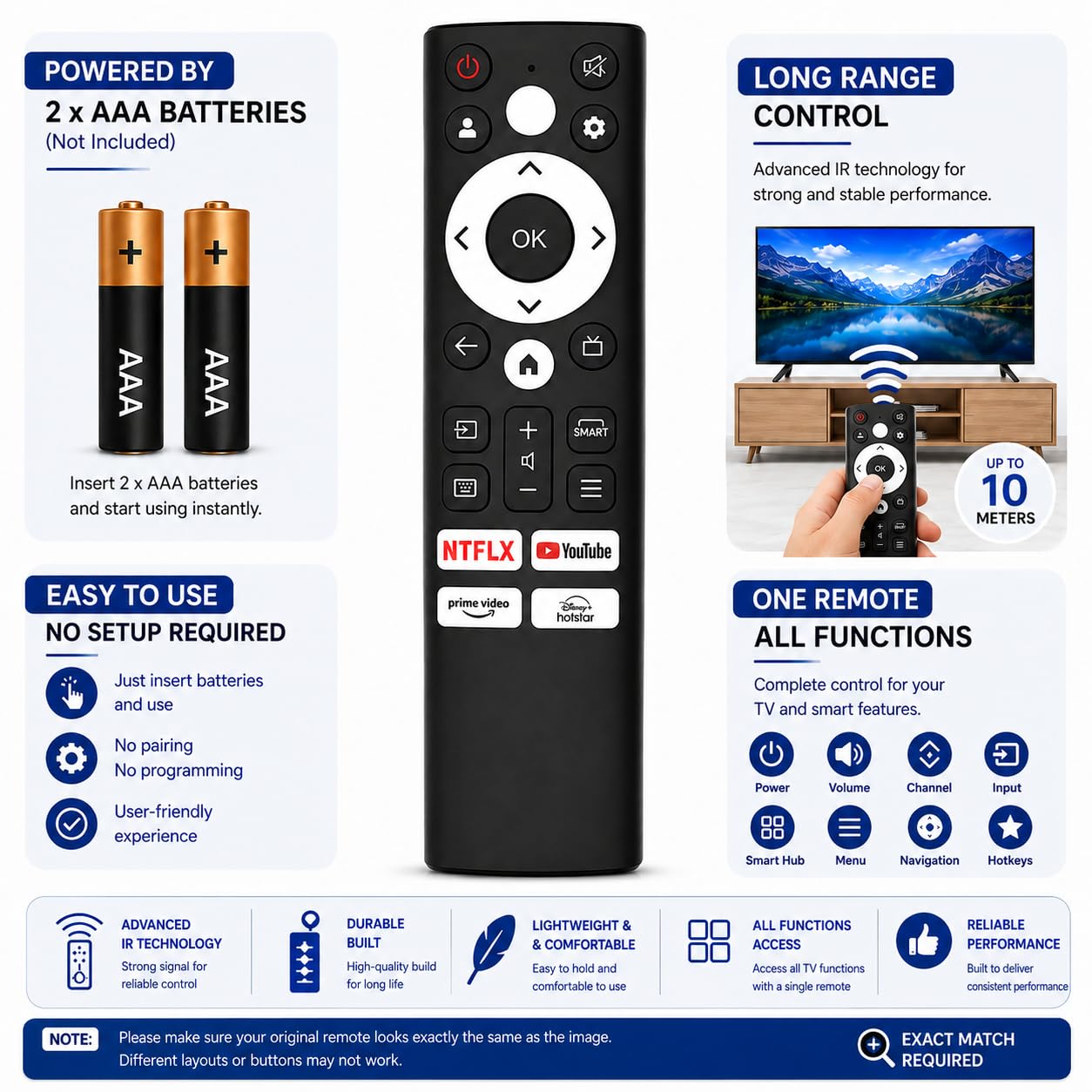 Acer TV Remote Replacement - K2ORA -4