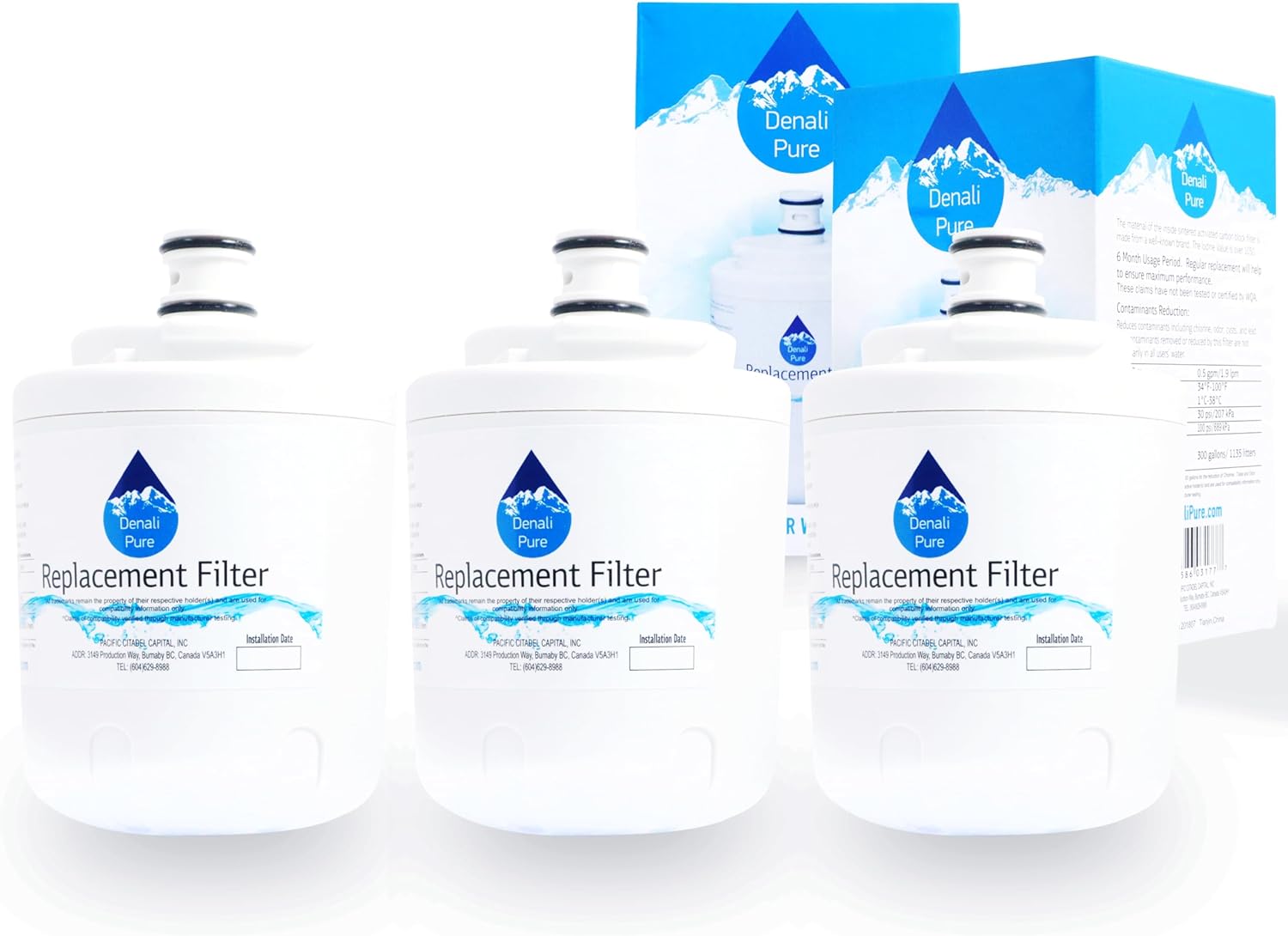 3-Pack Replacement for JCD2389GES Refrigerator Water Filter - Compatible with UKF7003 Fridge Water Filter Cartridge