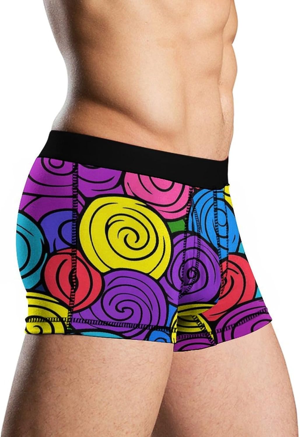 Colorful Spirals Men's Boxer Briefs Novelty Underwear Trunks Short Underpants