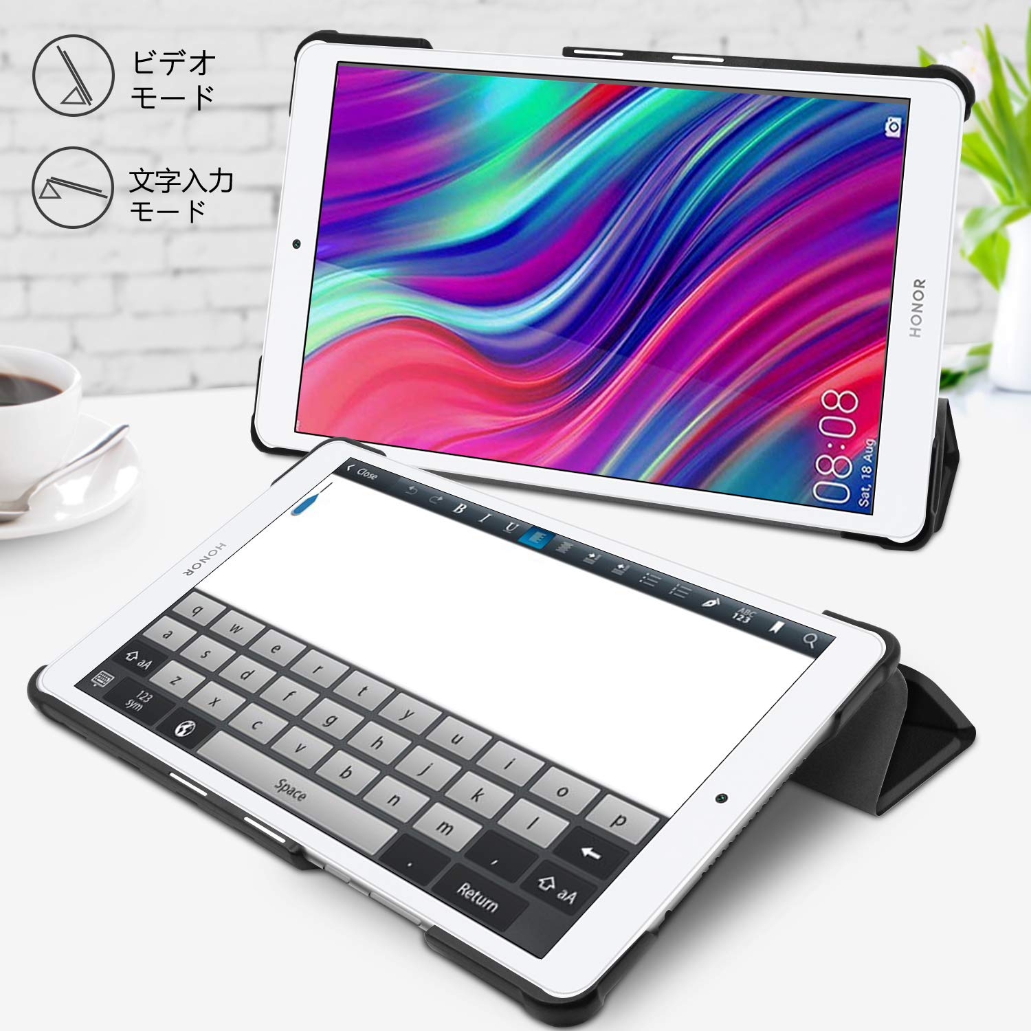 Amazon.co.jp: [ElekFX] M5 Lite8 ケース PUレザー 三つ折り手帳型