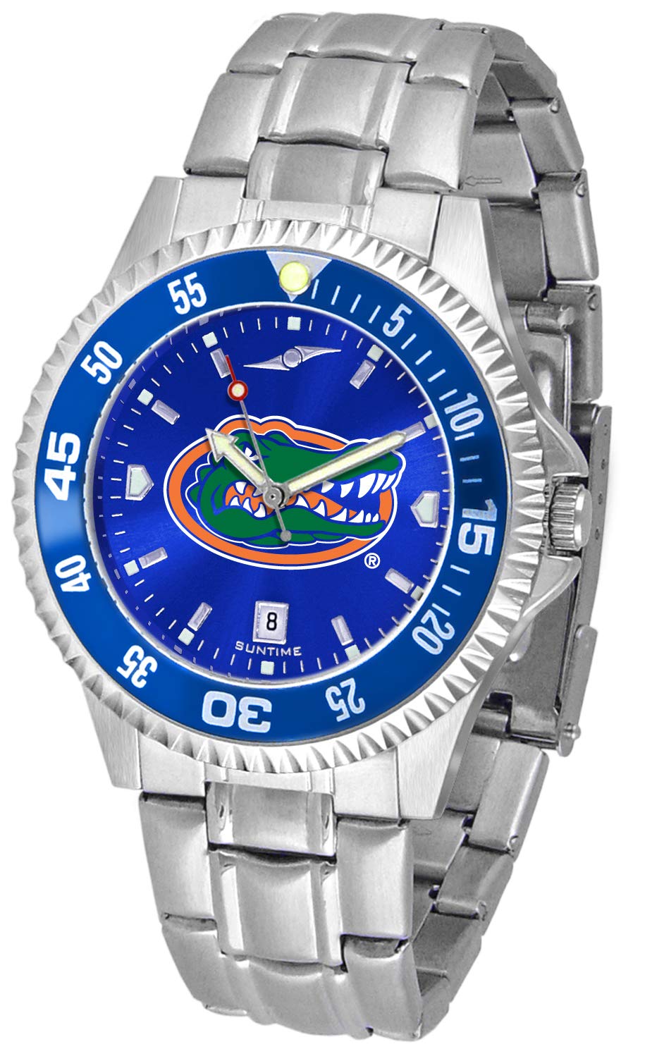 SunTime Men's Competitor 40mm Quartz Watch, 20mm Stainless Steel Strap, Team Color Dial and Bezel