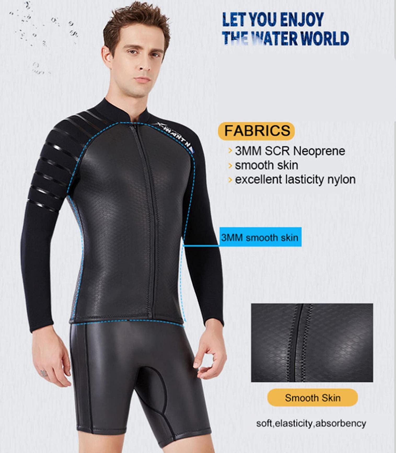 Haut De Combinaison De Plongée En Néoprène 3mm Femme - Fermeture Éclair Avant, Pour Surf, Natation, Sports Nautiques