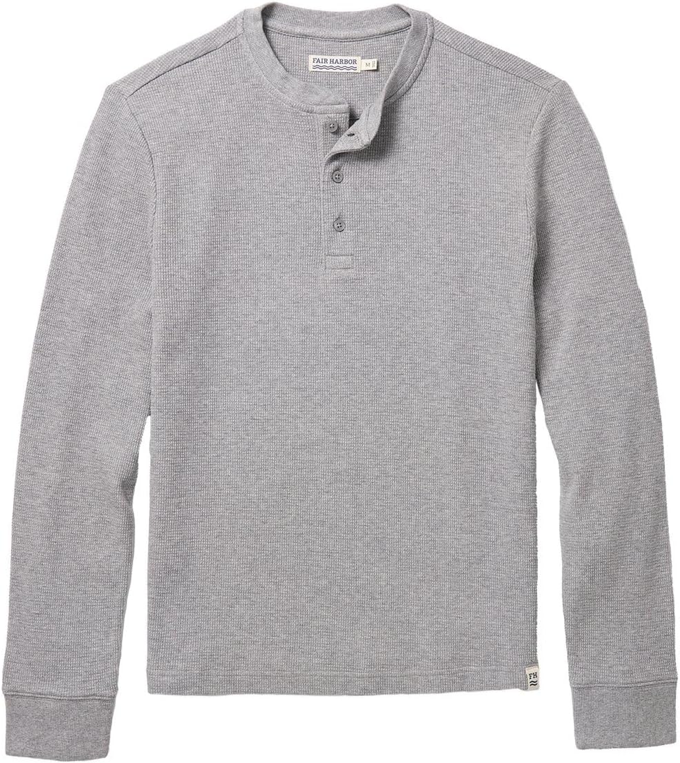 Fair Harbor The Hudson Waffle Henley –– Men's Classic Long Sleeve Henley –– Incredibly Soft and Lightweight