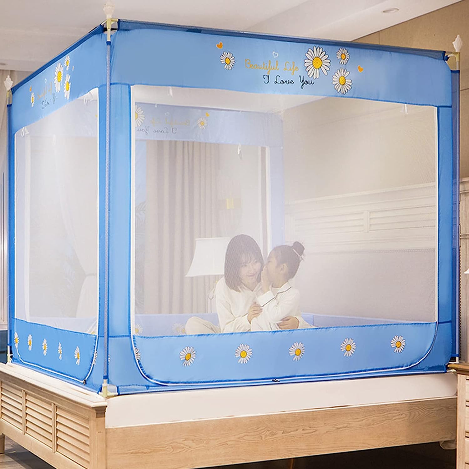 Moustiquaire pour lit - Grande tente anti-moustique autoportante avec 3 portes pour voyage en plein air et installation facile, idéale pour les bébés, les enfants et les adultes